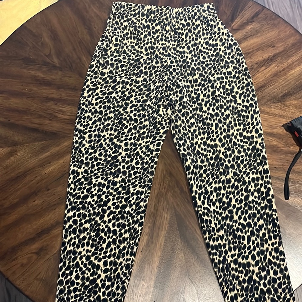 J.CREW Jamie Pant Pull On with Pockets Elastic Waist Animal Print Size 2